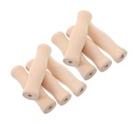 HOMOCONO 8pcs Wood Handle Replacement Through Hole Ergonomic Antislip Grip for Kitchen Grill BBQ Tool Bucket Cleaning Brush Wooden Grip for Hand Tools and Pail