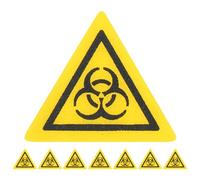 HOMOCONO 8pcs Yellow Biohazard Stickers Laboratory Risk Warning Safety Decals PC Material Caution Labels for Biological Hazard Signage in Labs