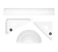 HOMOCONO Abs Geometry Ruler and Protractor Drawing Tool Strong Smooth Surface for Maths and Design Drawing, Easy to Use Measuring Scale Ruler for School Season
