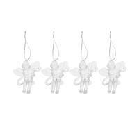 HOMOCONO Acrylic Cupid Ornaments 4 Pcs Hanging Decorations with Wings for Valentine’S Day and Christmas Tree Holiday Décor