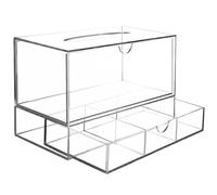 HOMOCONO Acrylic Dryer Sheet Holder with Multi-compartment Design for Laundry Room and Makeup Organization, Prevents Items from Falling and Offers Multi-functional Storage Solution