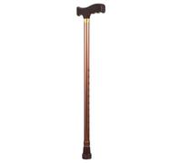 HOMOCONO Adjustable Coffee Aluminum Alloy and Wood Walking Cane Non-slip Elderly Hiking Cane for Wounded and Disabled