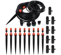HOMOCONO Adjustable Drip Irrigation Kit with Automatic Timer and Efficient Water Distribution for Outdoor Garden Installations, Featuring Pvc Material, Misting Nozzles, and Connectors