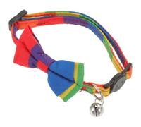 HOMOCONO Adjustable Rainbow Bowtie Collar with Comfortable Fit Fabric Material Chic Rainbow Pattern Design for Dogs and Cats for Parties and Daily Wear