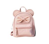 HOMOCONO Adorable Mini Backpack for Small Lightweight Sequin Bow Mouse Ears Design Cute School Travel Daily Use Convertible Bag Pink