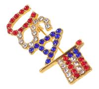 HOMOCONO American Flag Brooch Pin with Rhinestones, Patriotic Lapel Pin for Independence Day, Lightweight Alloy Material with 3d Embossed Detail, for July 4th Party and Festive Events