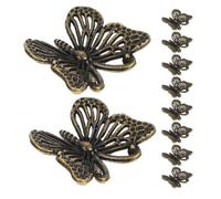HOMOCONO Antique Metal Butterfly Drawer Knobs 12Pcs Vintage Cabinet Pulls for Wardrobe Dresser Jewelry Box Single Hole