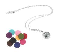 HOMOCONO Aromatherapy Diffuser Pendant Necklace and 10 Refill Pads for Women with Stainless Steel Hollow Design, Lightweight Comfort Gift for Outdoor Adventures and Everyday Wear