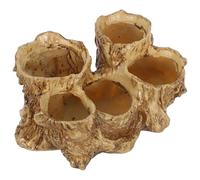 HOMOCONO Artificial Driftwood Planter Tree Root-shaped Resin Stump Planter Pot with 6 Drainage Holes Smooth Surface Easy Maintenance Design Beige for Studies and Living Rooms Suitable