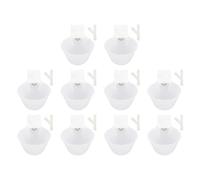 HOMOCONO Automatic Bird Water Feeder White 10 Sets Plastic Duckling Water Holder with Easy Installation and Storage for Pet Birds and Chicks for Cage Use