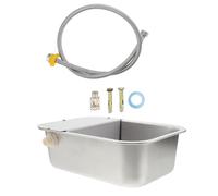 HOMOCONO Automatic Stainless Steel Pet Water Dispenser with Float Valve, Large Capacity Wide Shallow Basin, Scratch-resistant Design for Cats and Dogs for Outdoor Placement