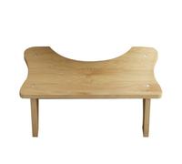 HOMOCONO Bamboo Toilet Stool with Non-Slip Design and Stable Structure for Bathroom Use, Footstool and Potty Training Aid in Khaki Colour