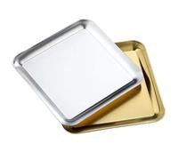 HOMOCONO BBQ Grill Plates Sturdy and Easy to Clean 2pcs Stainless Steel with Polished Design, Practical and Convenient Metal Trays for Camping and Gourmet Party Use