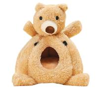 HOMOCONO Bear-shaped Comfortable Hamster House Made of Cotton Cloth, Khaki Small Hamster Bed that Keeps Pets Cozy and Is Easy to Install, for Cage or Other Places