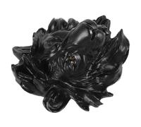 HOMOCONO Black Resin 3d Lion Head Animal Head Wall Hanging Sculpture with Fine Details Luxurious Unique Artistic Atmosphere Office Home Wall Decor for Living Room Bedroom