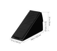HOMOCONO Black Rubber Door Stop Wedge Extra Height Non-Slip Floor Protector for Office and Residential Door Hold