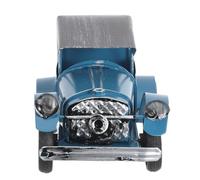 HOMOCONO Blue Retro Iron Car Model for Desk Vintage Home Decor | Distressed Finish, Handcrafted Detailing, Display Shelves and Cabinets, Boutique Window Accent for Collectors