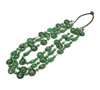 HOMOCONO Bohemian Coconut Shell Weaving Necklace for Girls and Ladies Green | Boho Style, Fine Workmanship, Outfit Versatile, Festival Wear and Vacation, Eye-catching Gift for Her Color Random Color