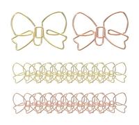 HOMOCONO Bowknot Metal Paper Clips 20Pcs Butterfly Style Decorative Clips for School, Office and Craft Projects