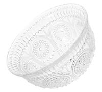 HOMOCONO Bowl Multi-Function Embossed Fruit for Retro Serving Glass Dessert and Decorative Salad Cuisine Food Suitable for Celebrations and Family Gatherings