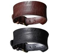 HOMOCONO Bracelets Comfortable Wearing Wristbands Punk Style 2pcs Wrist Accessories with Metal Details Retro for Hip-hop and Everyday Fashion
