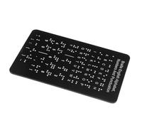 HOMOCONO Braille Learning Board Black Aluminum-Plastic Panel with Raised Dots and Precise Character Placement Portable Teaching Aid for Blind Adults for Schools and Community Centers