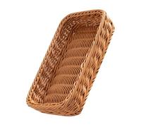 HOMOCONO Brown Plastic Woven Storage Basket Cutlery Organizer for Kitchen Utensil and Seasoning Jars, Sturdy and Practical Basket for Kitchen Or Thanksgiving Use