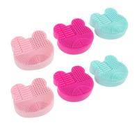 HOMOCONO Brush or Makeup Set with Silicone Cleaner Dual-sided 6pcs Textured Scrubber and Color Removal Sponge Compact Portable Brush Washing Mat at Cleaning Home Travel