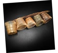HOMOCONO Buffalo Horn Shampoo Brush Hair Comb Scalp Massager Natural White Water Buffalo Horn Shampoo Brush for Head Scalp Massage Random Color