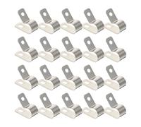 HOMOCONO Cable Clips Cable Wire Holders R-Type 100pcs 10mm Stainless Steel Wire Rope Mounting Clamps Corrosion Resistant for Indoor and Outdoor Use for Garden and Building Projects