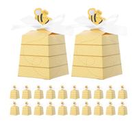 HOMOCONO Candy Boxes Party Treat Boxes 30pcs Yellow Beehive Paper Craft Decoration with Versatile Usage for Wedding and Shower