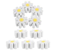 HOMOCONO Car Antenna Toppers UV Proof White Flower 10pcs Eva Material with Effortless Installation Stylish Car Roof Flower Decorations for Vehicle Antenna