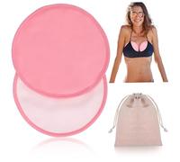 HOMOCONO Castor Oil Breast Pads 2 Pack Pink Castor Oil Compress Wraps Storage Bag Reusable Organic for Breast Care