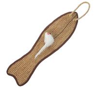 HOMOCONO Cat Scratching Pad for Indoor Cat Claw Protection Made of Sturdy Sisal Fish Shaped and Simulation Feather with Feeding Port, Can be Rolled and Wrapped Random Color on Furniture