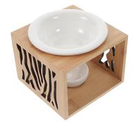 HOMOCONO Ceramic Bamboo Aroma Burner Essential Oil Scented Wax Melt Warmer with Tealight Candle Holder for Room Use, Simple and Elegant Decorative Aroma Diffuser for Special Festivals