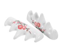 HOMOCONO Ceramic Brush Pen Holder Suitable for Storing Line Drawing Pens 2 Pcs Practical Calligraphy Brush Holder White Ceramic Material for Calligraphy Painting Creation