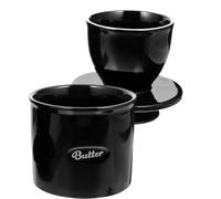 HOMOCONO Ceramic Butter Storage Jar with Lid and Cup for Keeping Butter and Cheese Fresh for Kitchen and Restaurant Use