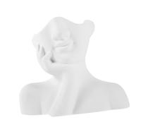 HOMOCONO Ceramic Human Face Flower Pot with Smooth Surface, Unique Nordic Style Head Vase Planter for Home Or, Practical White Ceramic Planter with Abstract Elegant Design