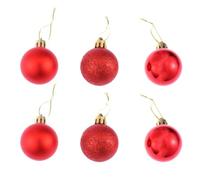 HOMOCONO Christmas Tree Decoration Balls Festive Atmosphere Shiny Plating Red 24 Pcs Plastic Hanging Ornaments for Home and Wall