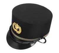 HOMOCONO Classic Black Train Conductor Hat with Sturdy Fabric, Adult Railroad Engineer Cap for Parade and Dress Up Events