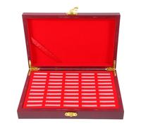 HOMOCONO Collection Case Portable Coin Holder 9.04x5.89x1.97 in Wood Coins Container Long-Serving Life Easy to Store