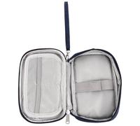 HOMOCONO Compact Data Cable Organizer Bag for Travel and Electronics Accessories Storage and High Elastic Ring, Sturdy 300d Cation Material with Expandable Mesh Pocket Blue