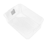 HOMOCONO Compact White Pet Cosmetics Storage Box for Desktop Use, Easy to Move Makeup Organiser with Simple and Elegant Design, for Organising Makeup Brushes and Skincare Products