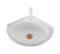 HOMOCONO Corner Sink Bathroom Vanity Triangle Basin with White Plastic Material and Wall Mount Installation for Small Home and Balcony