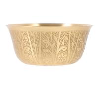 HOMOCONO Creative Small Copper Bowl Without Burrs Artificially Polished Round Pure Copper Golden Furnishing Articles for Worship and Home Décor