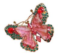 HOMOCONO Crystal Butterfly Lapel Pin for Women, Alloy Material with Secure Fastening and Beautiful Design, Clothing Adornment for Coats and Hats, Eye-catching Brooch