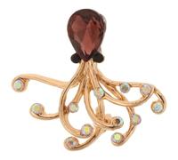 HOMOCONO Crystal Jewelry Brooch Octopus Zinc Alloy Pin Elegant Luxury Versatile Costume Accessory for Women Weddings and Evening Events Unique High-end Fashion Design