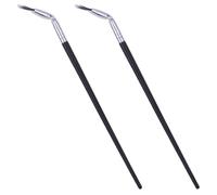 HOMOCONO Curved Eyebrow Eyelash Applicator Suitable for Home Use to Apply Makeup Colour and Gloss 2pcs Radiant-shaped Brush Set with Sleek Wooden Handle and Soft Fiber Fur