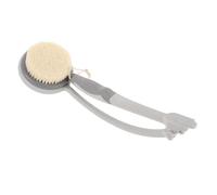HOMOCONO Curved Long Handled Shower Back Brush with Dense Bristles, Lightweight Plastic Bath Scrubber for Elderly and Women, Ergonomic Design for Shower and Travel Use