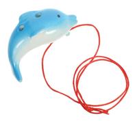 HOMOCONO Cute Dolphin Ocarina for 6 Holes C Key Ceramic Music Instrument with Smooth Surface and Lanyard for Festival and Special Occasions Beginner Friendly